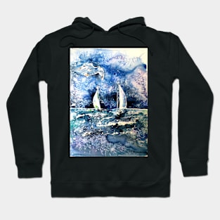 Sailboats with seagul Hoodie